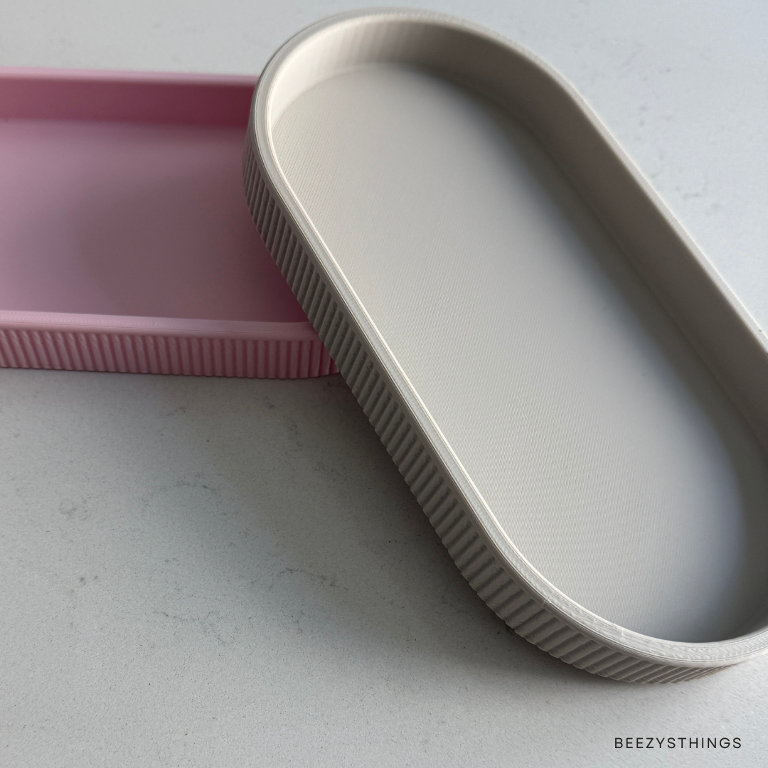 Minimalist Oval Catch-All Tray | Modern 3D Printed Organizer
