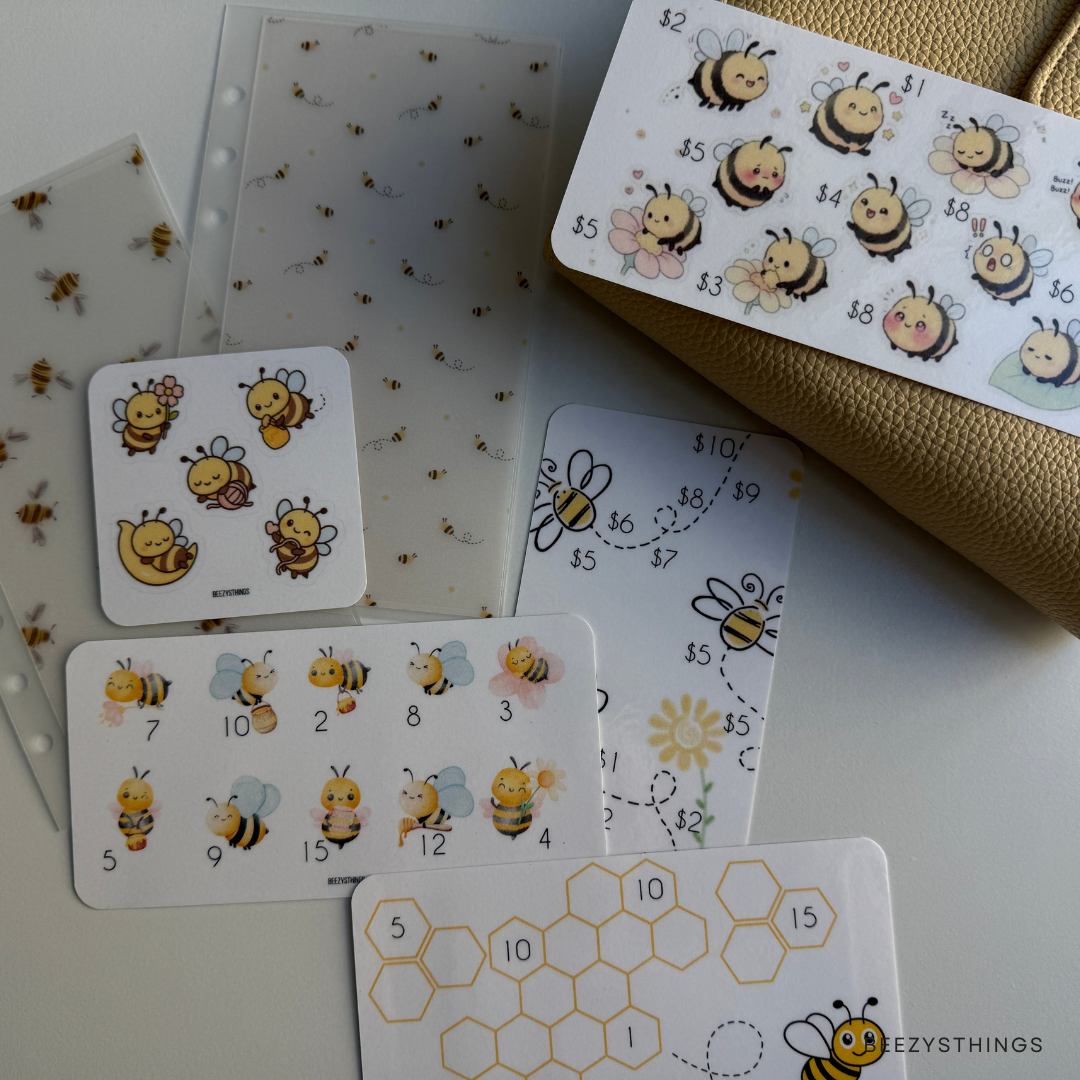 Busy Bee Savings Challenge | Bee Budget Challenge | Cash Stuffing Savings Tracker | A6 Laminated Savings Challenge