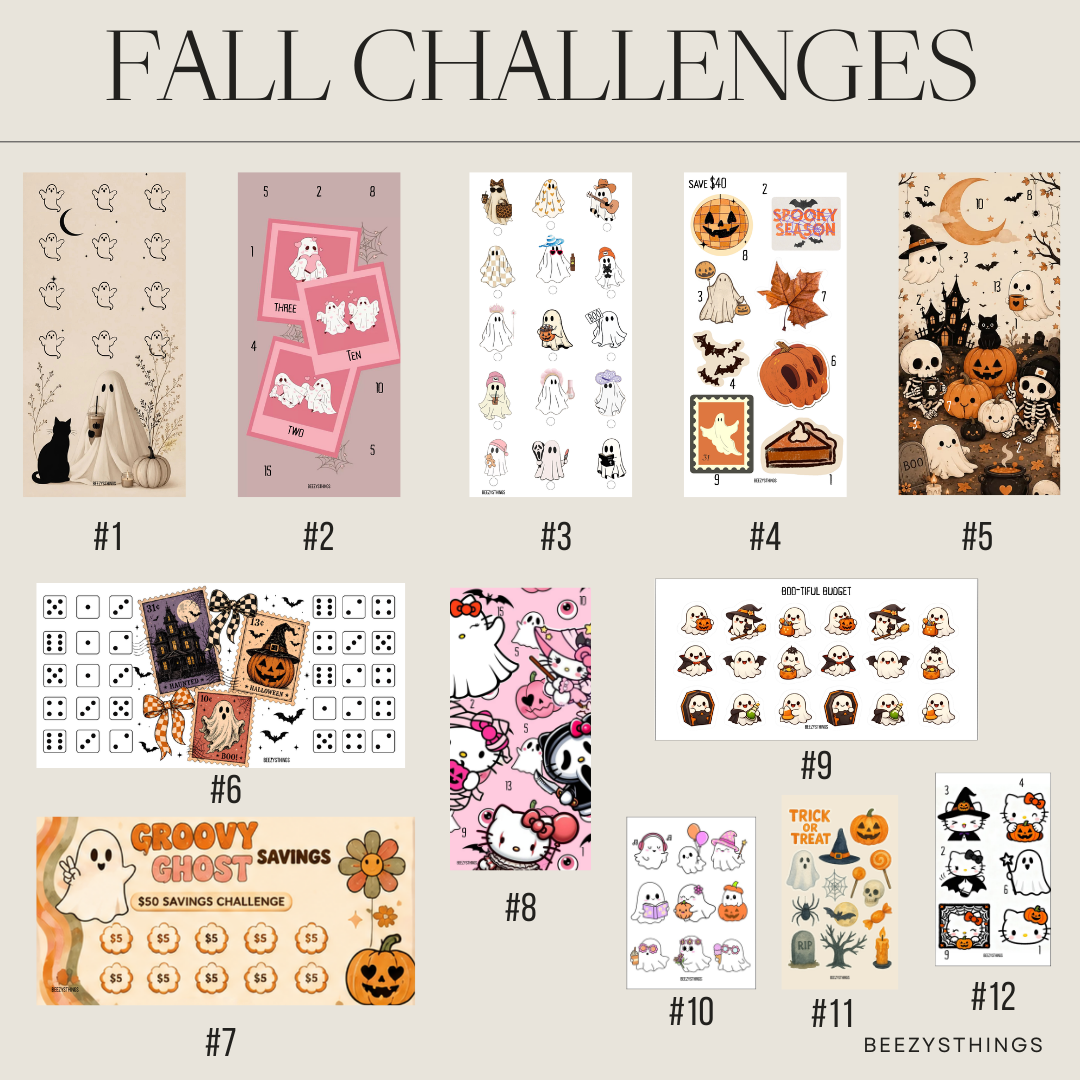 Halloween Cash Stuffing Collection | Spooky Cash Envelopes & Savings Challenges | A6 Budget Binder Inserts | Halloween Sinking Funds