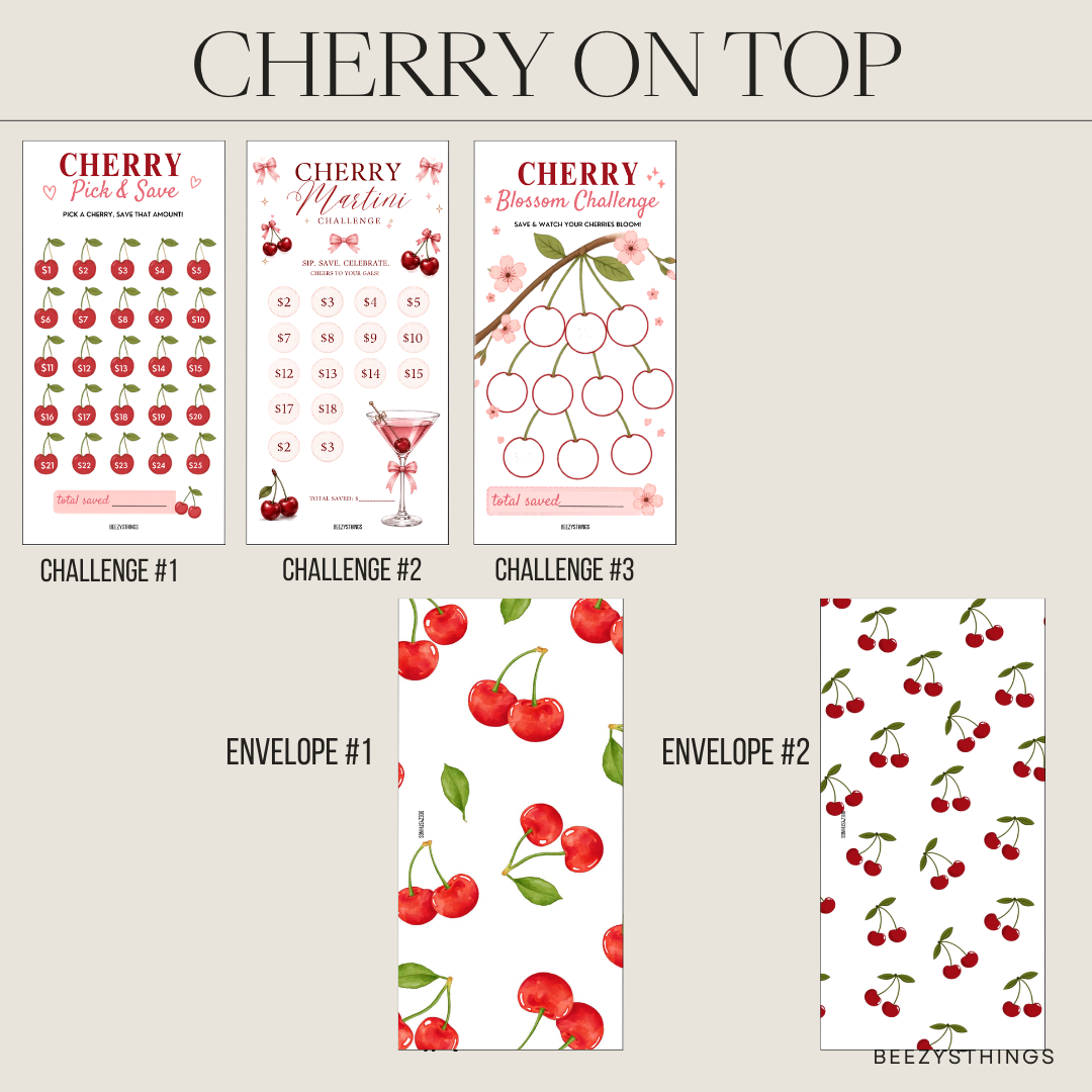 Cherry On Top Savings Challenge Bundle | Cherry Cash Envelopes