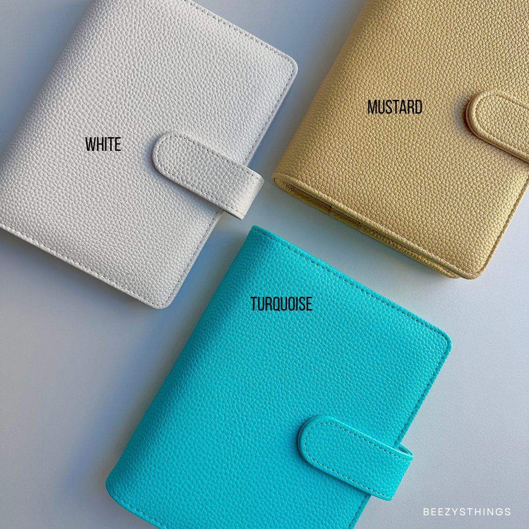 Gold Rings Personal Size Pebbled Vegan Leather Binder