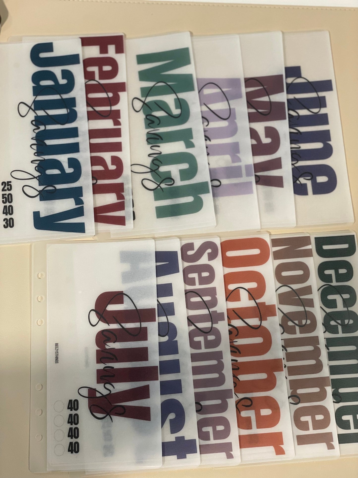 Monthly Savings Challenge - Deep Colors - Mid Range Denominations