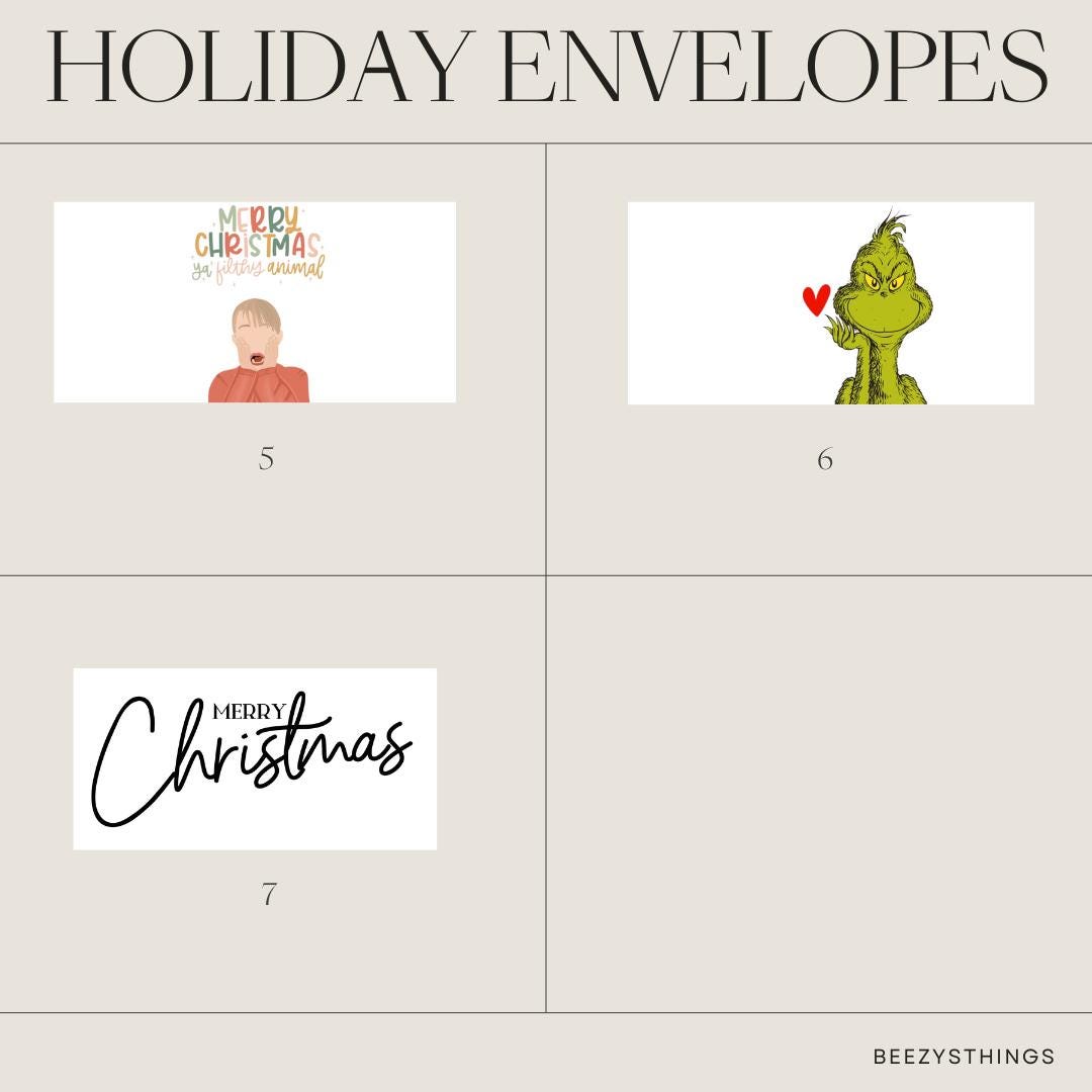 Christmas Matte Vellum Holiday Envelopes