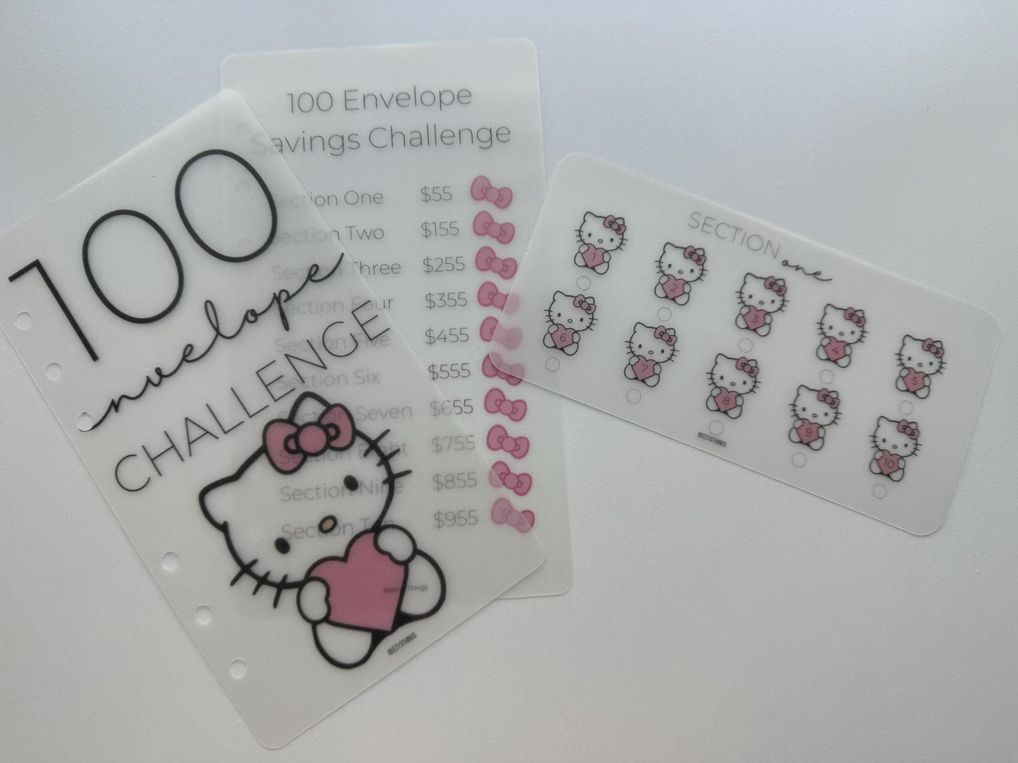 100 Envelope Challenge Inserts - Hello Kitty
