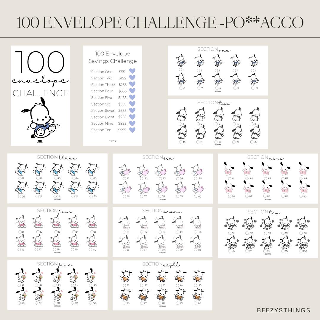 100 Envelope Challenge Inserts - Po**acco