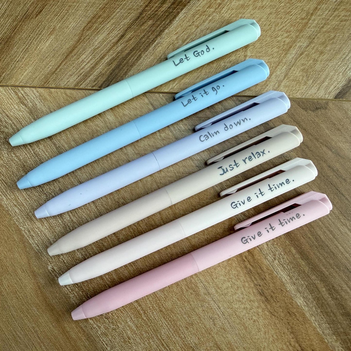 Pastel Gel Pens with Inspirational Quotes | Aesthetic Writing Pens | Motivational Stationery Gift
