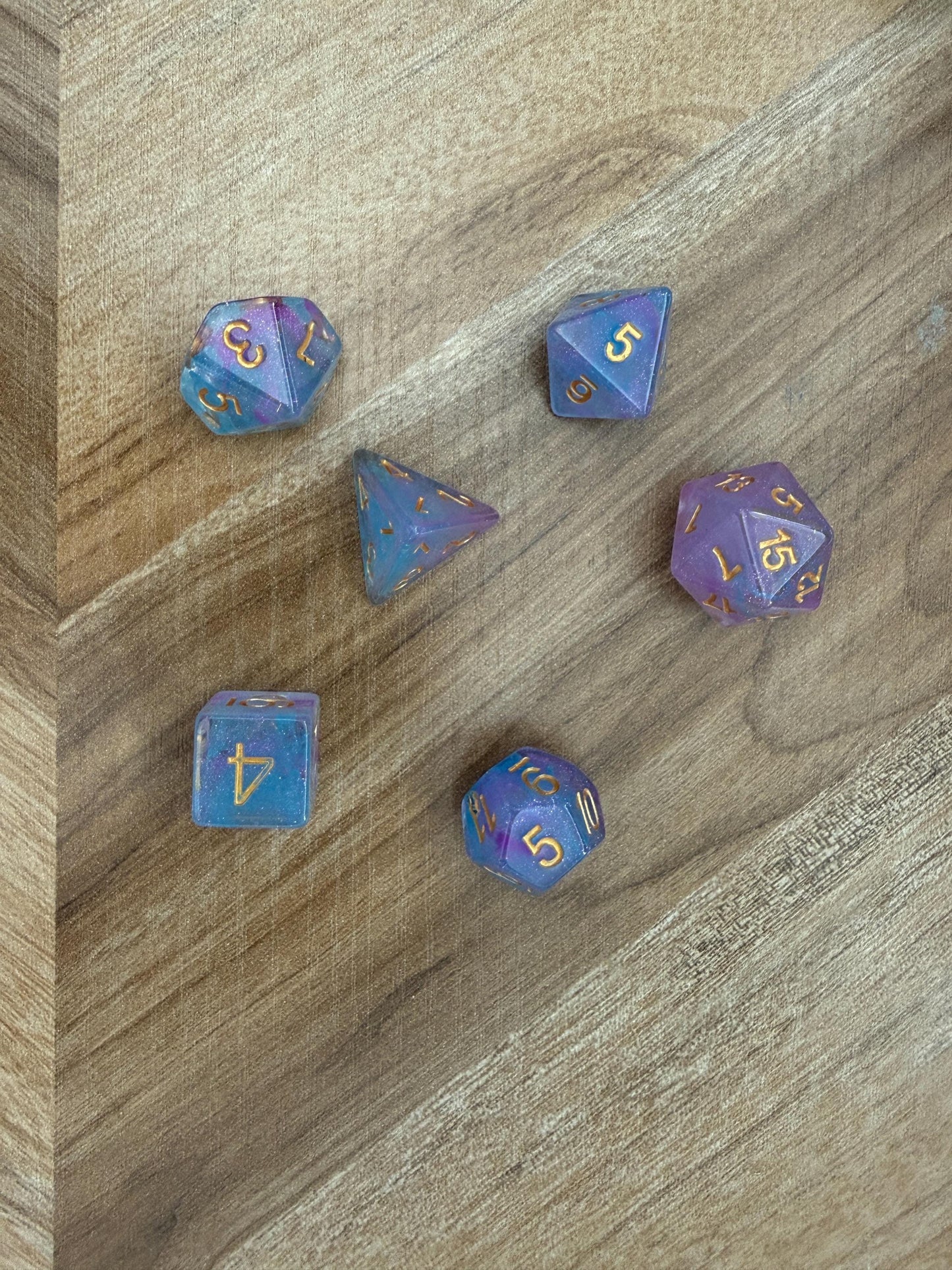 Set of 6 Colorful Dice #1-20