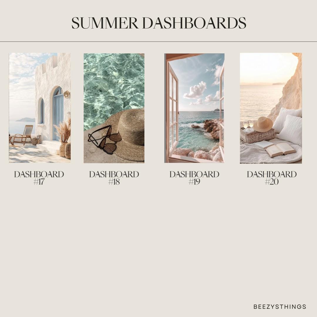 Summer Dashboards - Personal Size
