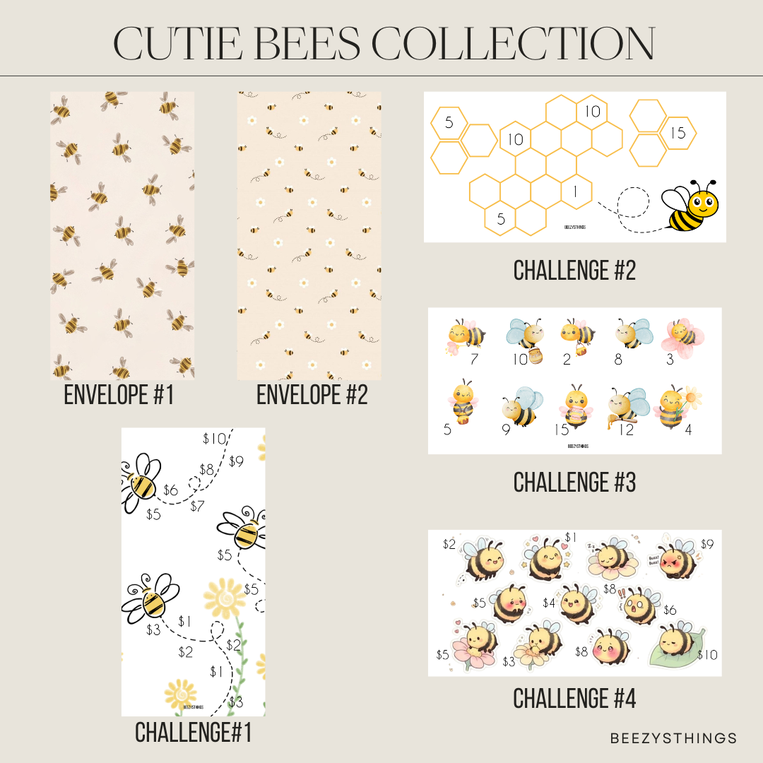 Busy Bee Savings Challenge | Bee Budget Challenge | Cash Stuffing Savings Tracker | A6 Laminated Savings Challenge