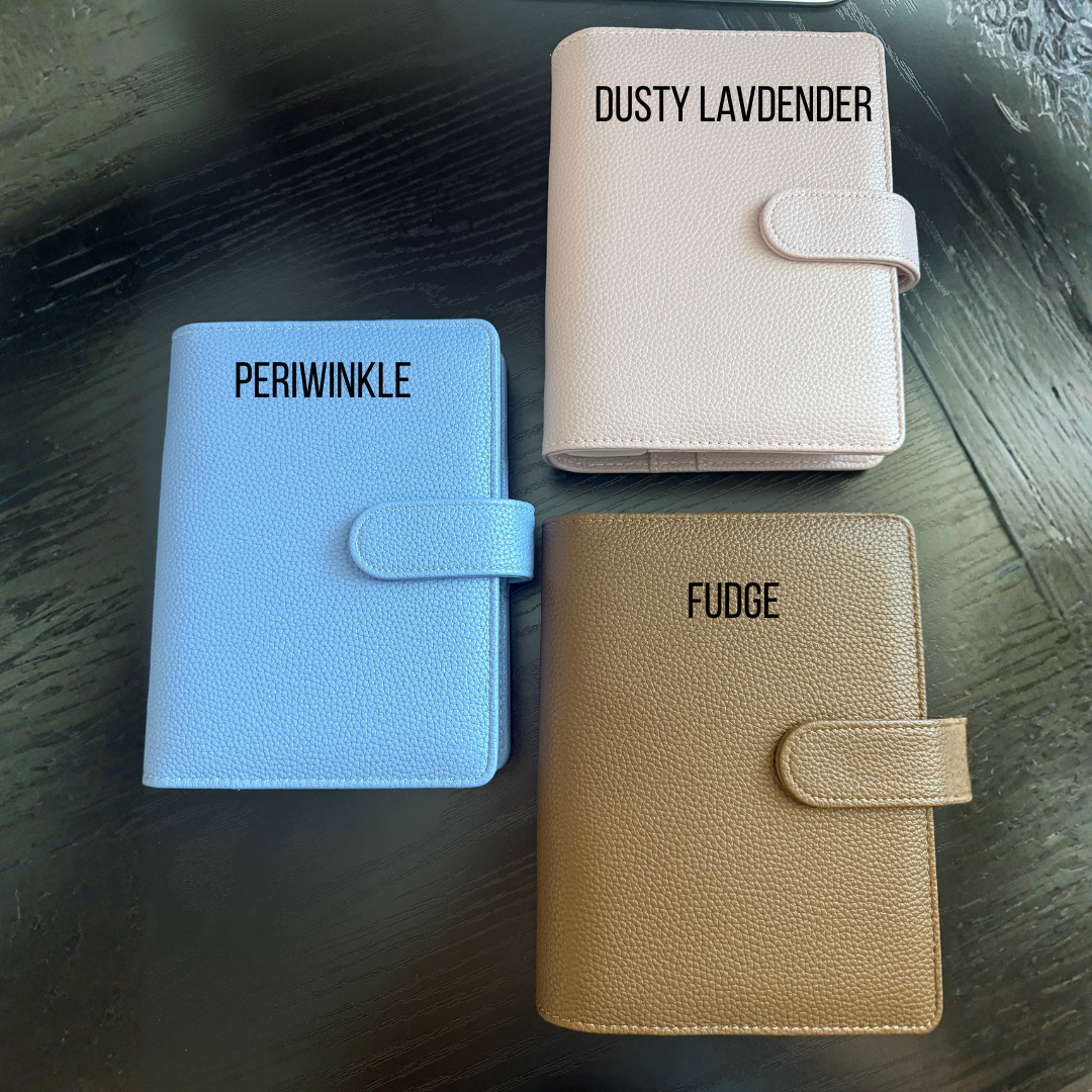 Personal Size Pebbled Vegan Leather Binder