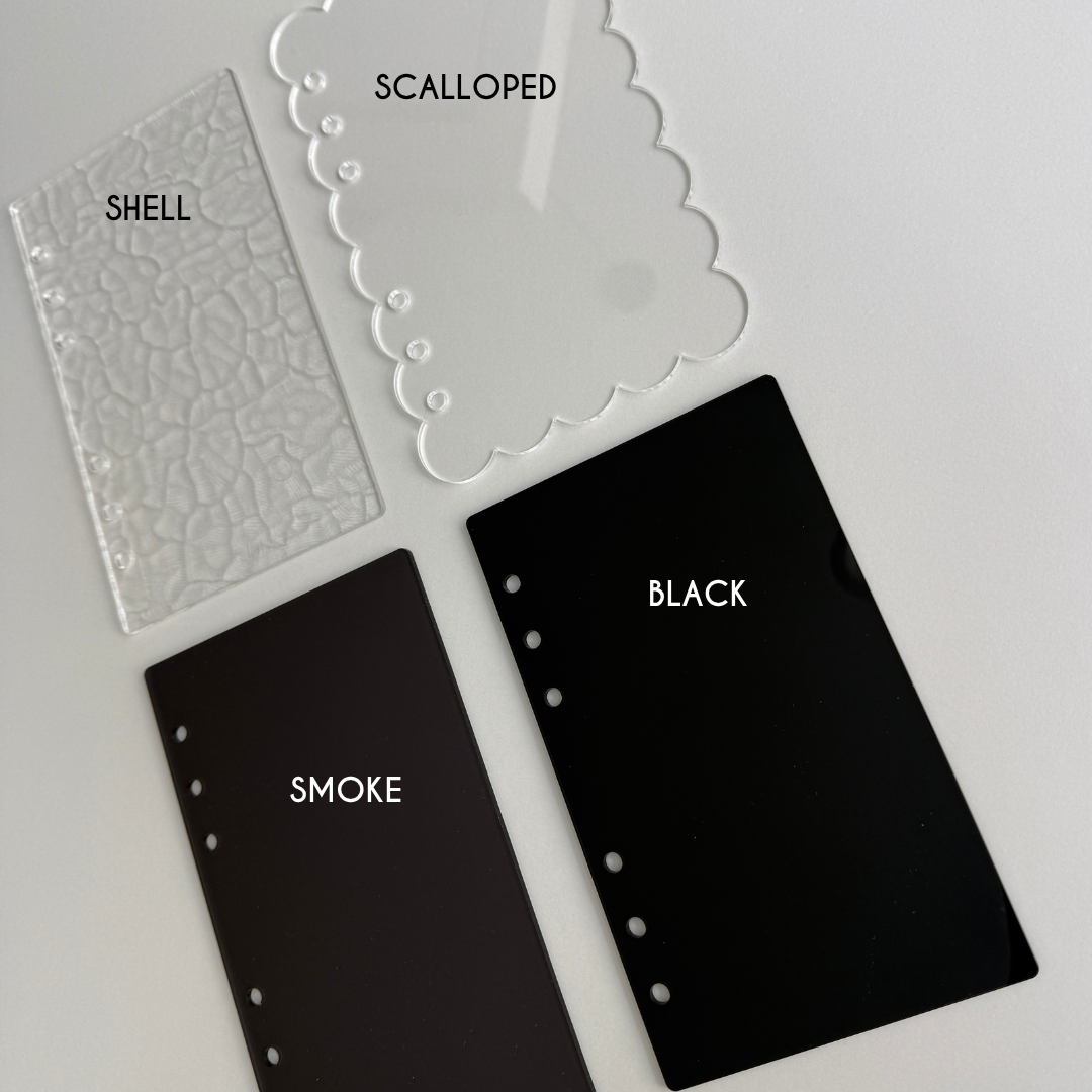 Acrylic Budget Dashboards | Personal and A5 Size | Fluted, Water Drop & Frosted Clear | Cash Stuffing Binder Insert