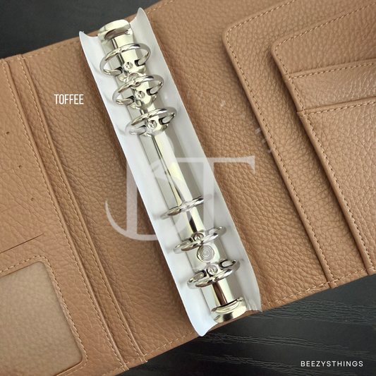 Silver Rings Personal Size Pebbled Vegan Leather Binder