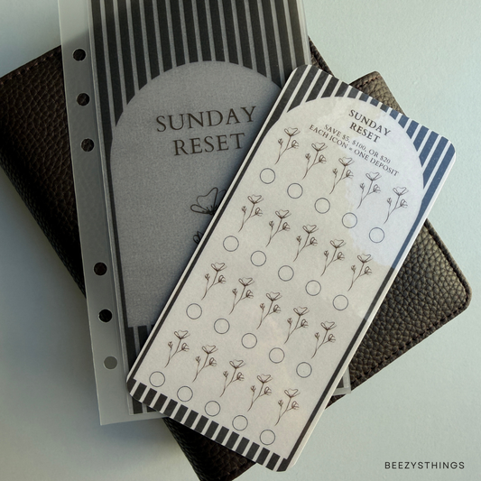 Sunday Society Collection | Cash Stuffing Bundle | A6 Budget Binder Accessories | Savings Challenge Set | Dashboard & Vellum Envelope Collection