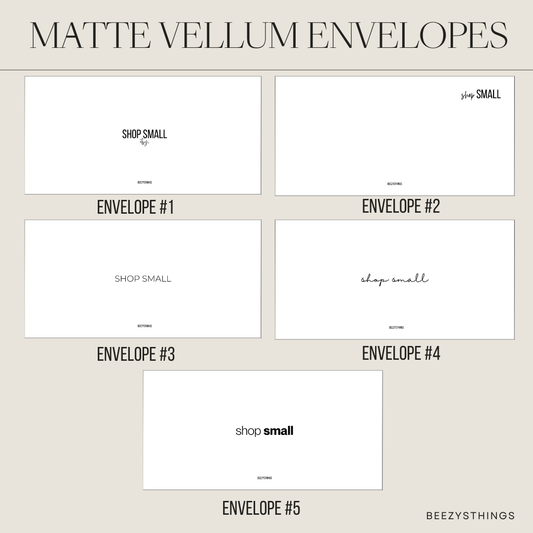 Matte Vellum Cash Envelopes | Minimalist Budgeting System, Custom Categories (5 Designs)