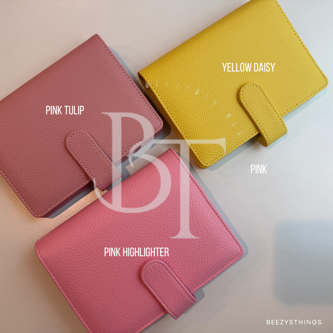 Personal Size Pebbled Vegan Leather Binder