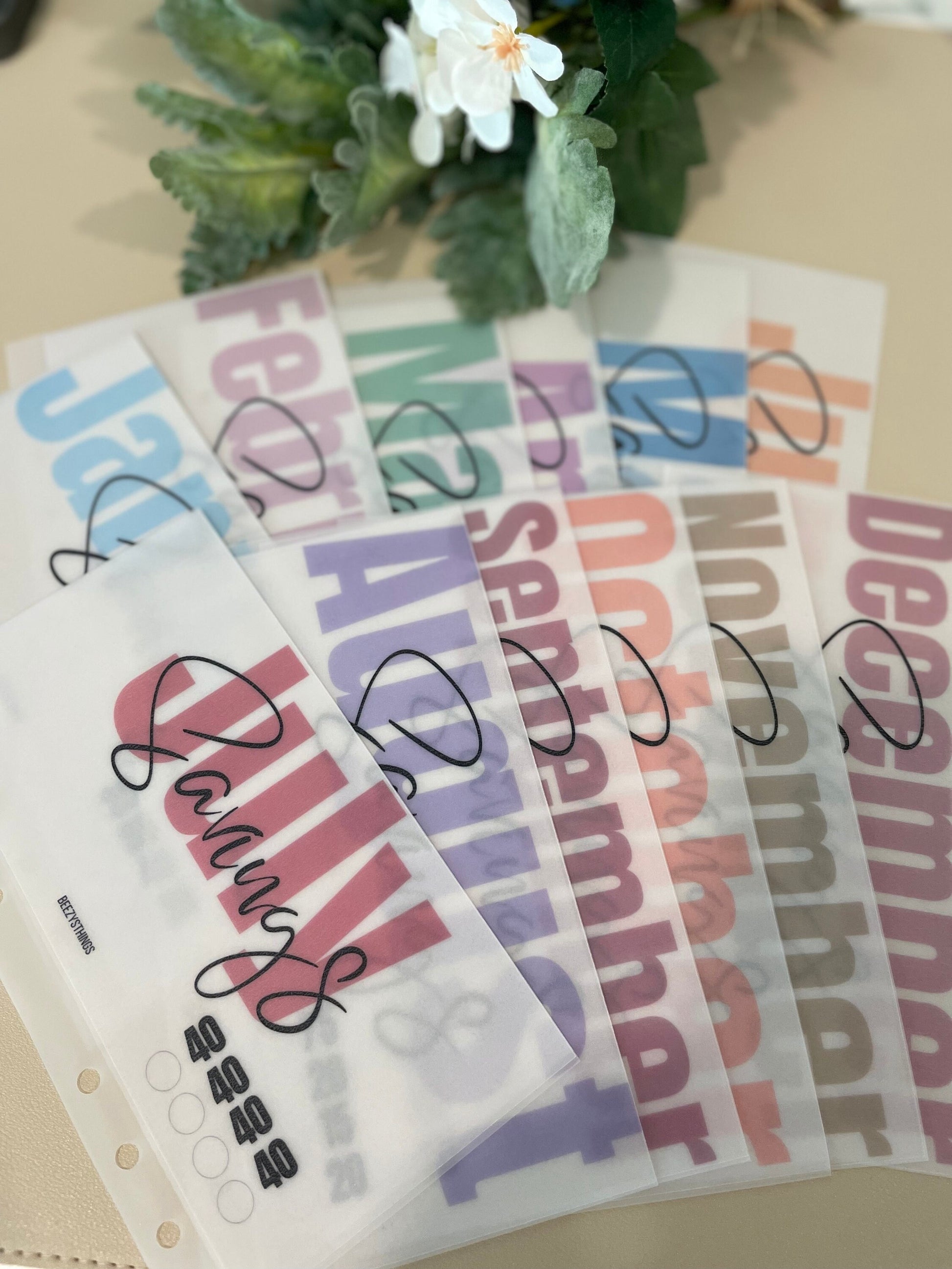 Monthly Savings Challenge - Colorful - Mid Range Denominations