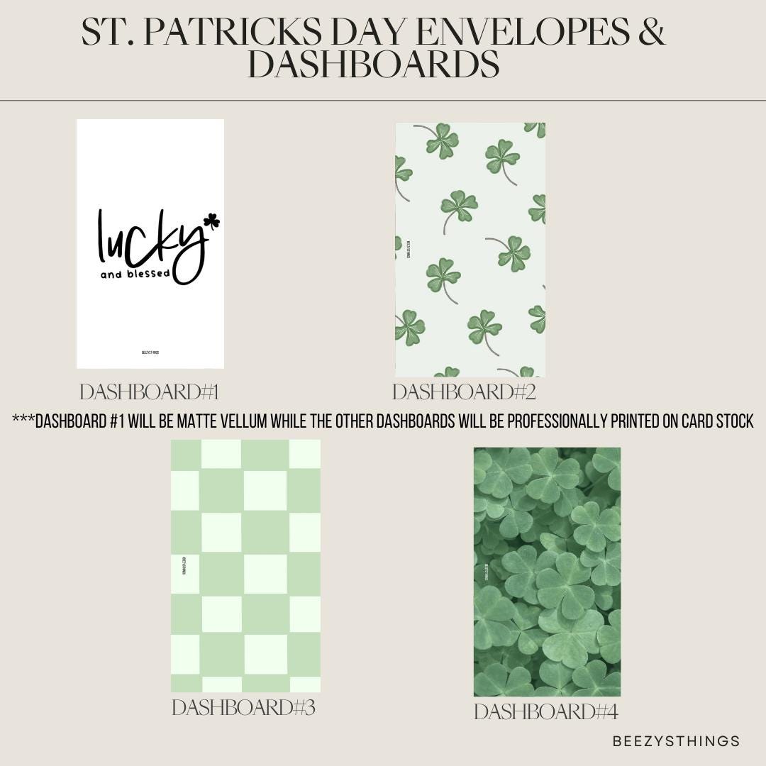 St. Patrick's Day Dashboards - Personal Size