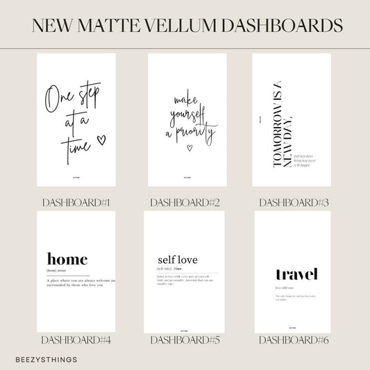 New Matte Vellum Dashboards