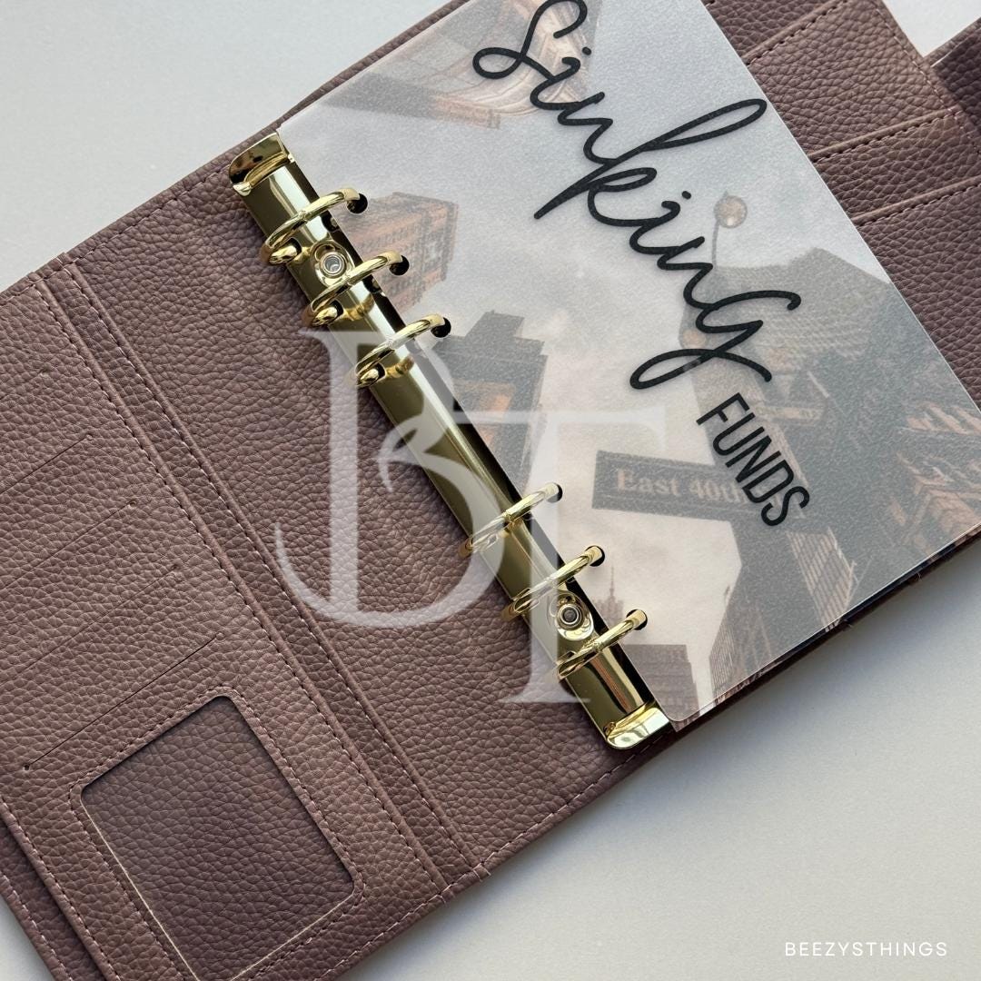 Personal Size Pebbled Vegan Leather Binder