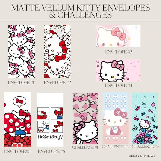Matte Vellum Kitty Envelopes & Savings Challenges
