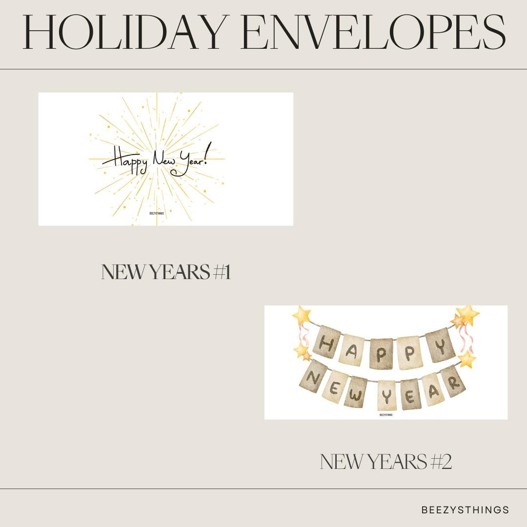 New Year Matte Vellum Holiday Envelopes