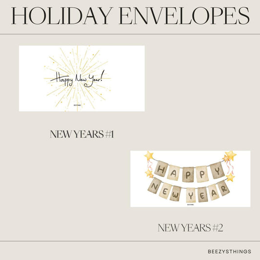 New Year Matte Vellum Holiday Envelopes