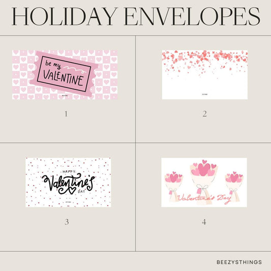 Valentine's Day Matte Vellum Holiday Envelopes