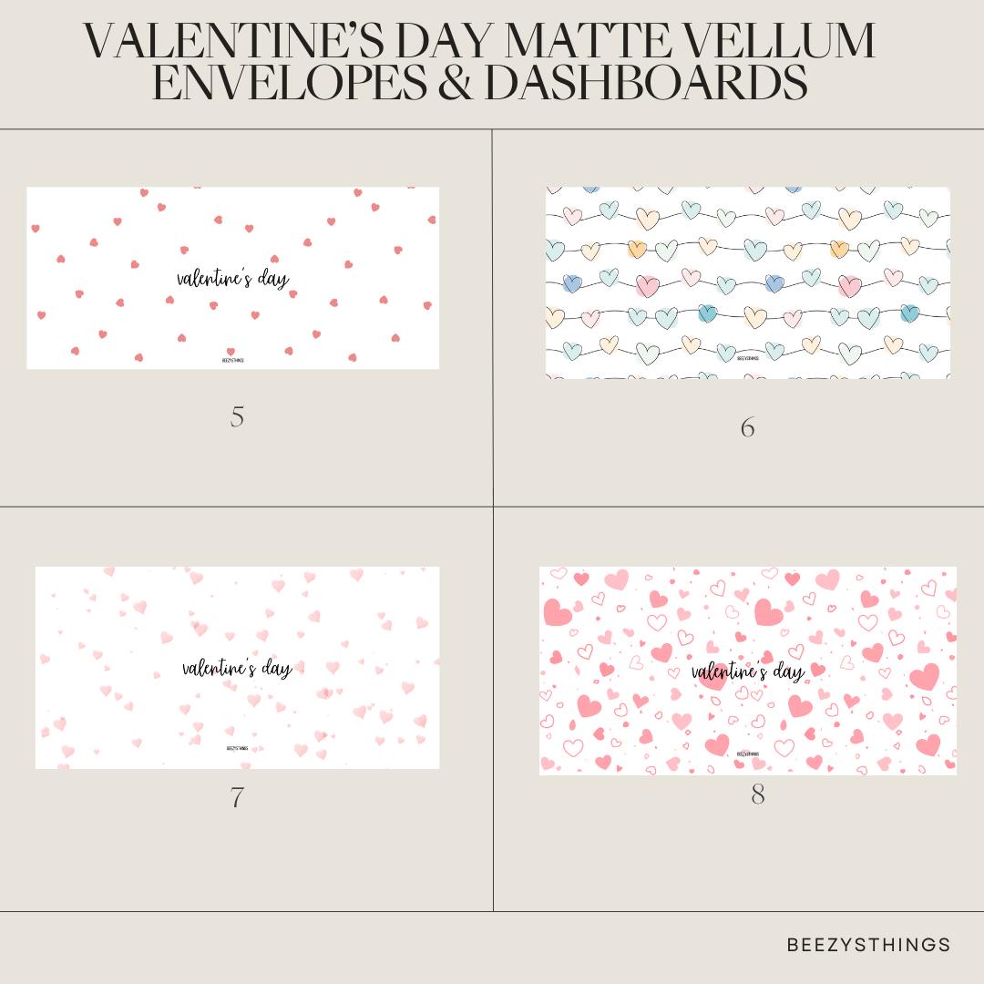 Valentine's Day Matte Vellum Holiday Envelopes