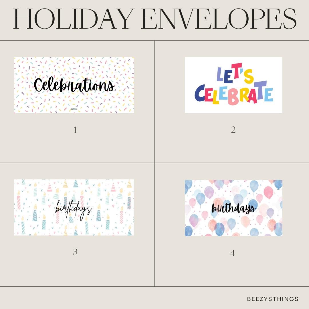 Birthday/Celebration Matte Vellum Envelopes