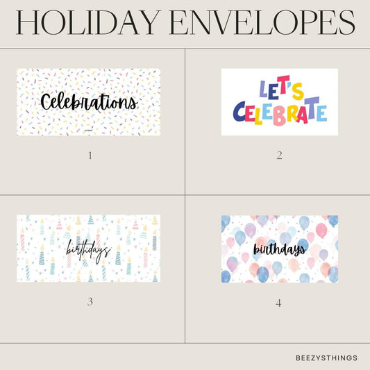 Birthday/Celebration Matte Vellum Envelopes