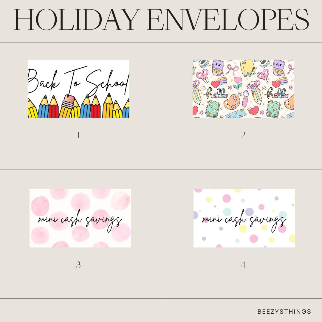 Back to School/Mini Savings Challenge Matte Vellum Envelopes