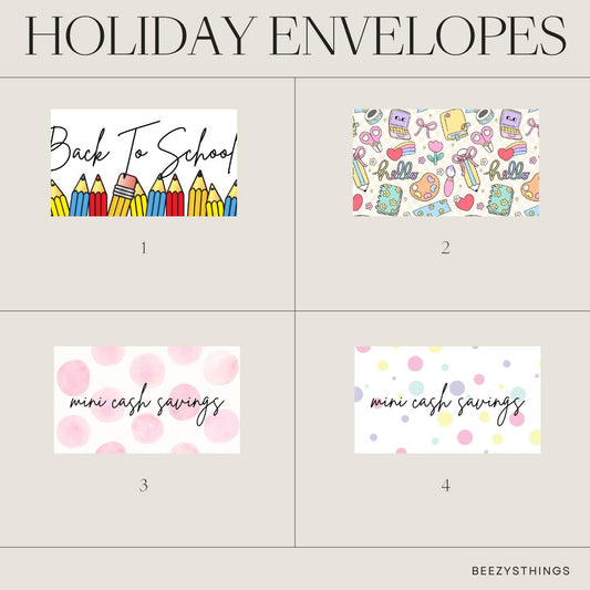 Back to School/Mini Savings Challenge Matte Vellum Envelopes