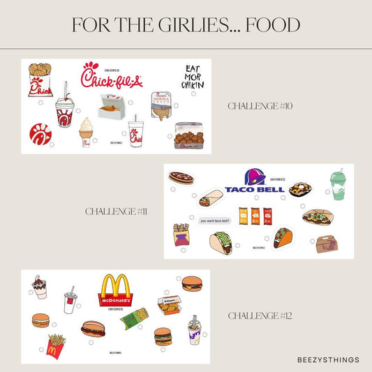For the Girlies Savings Challenges - Matte Vellum or Glossy Card Stock