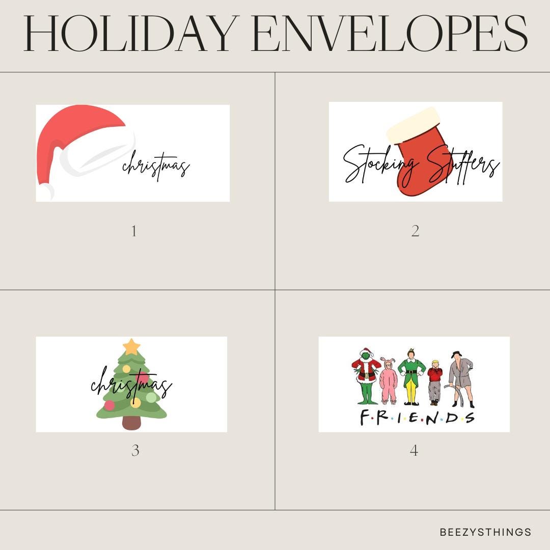 Christmas Matte Vellum Holiday Envelopes