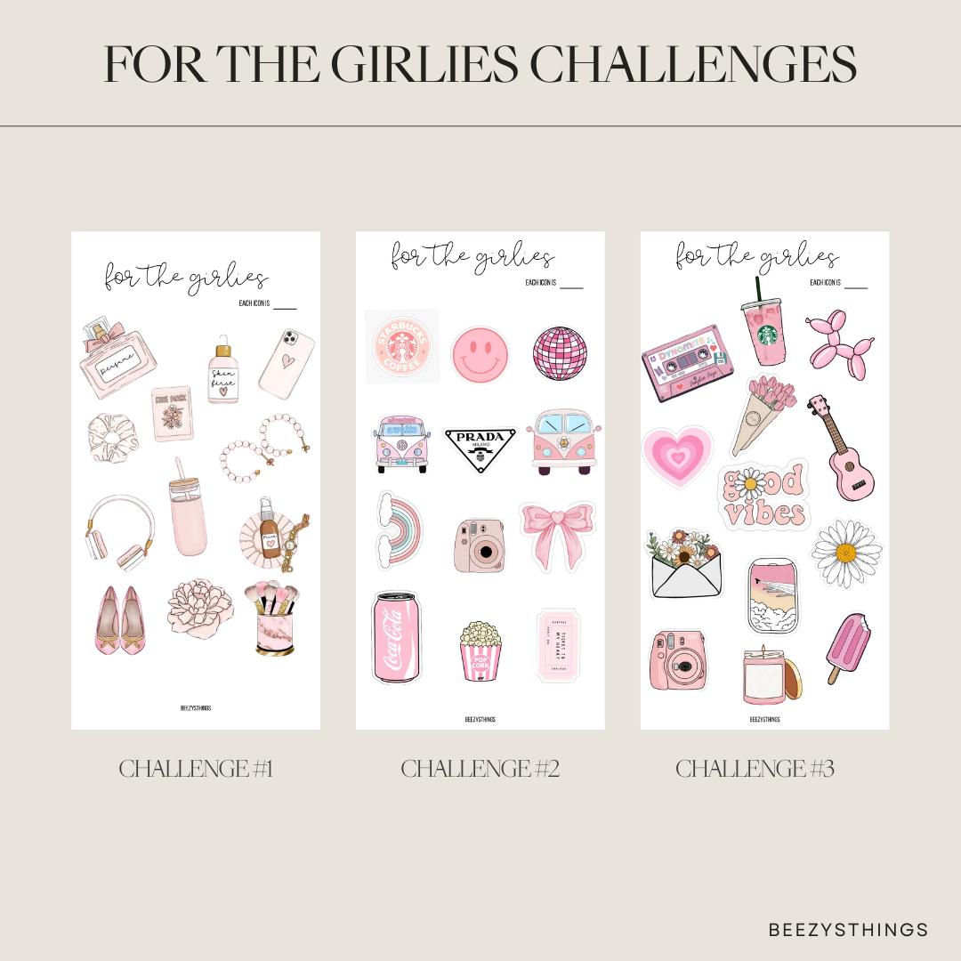 For the Girlies Savings Challenges - Matte Vellum or Glossy Card Stock