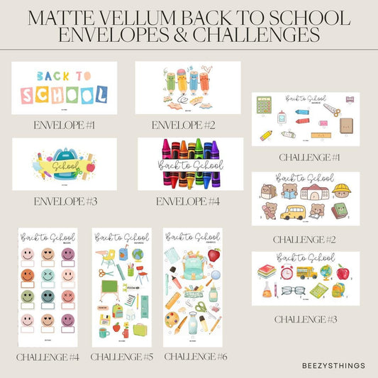 Back to School Matte Vellum Envelopes and Challenges