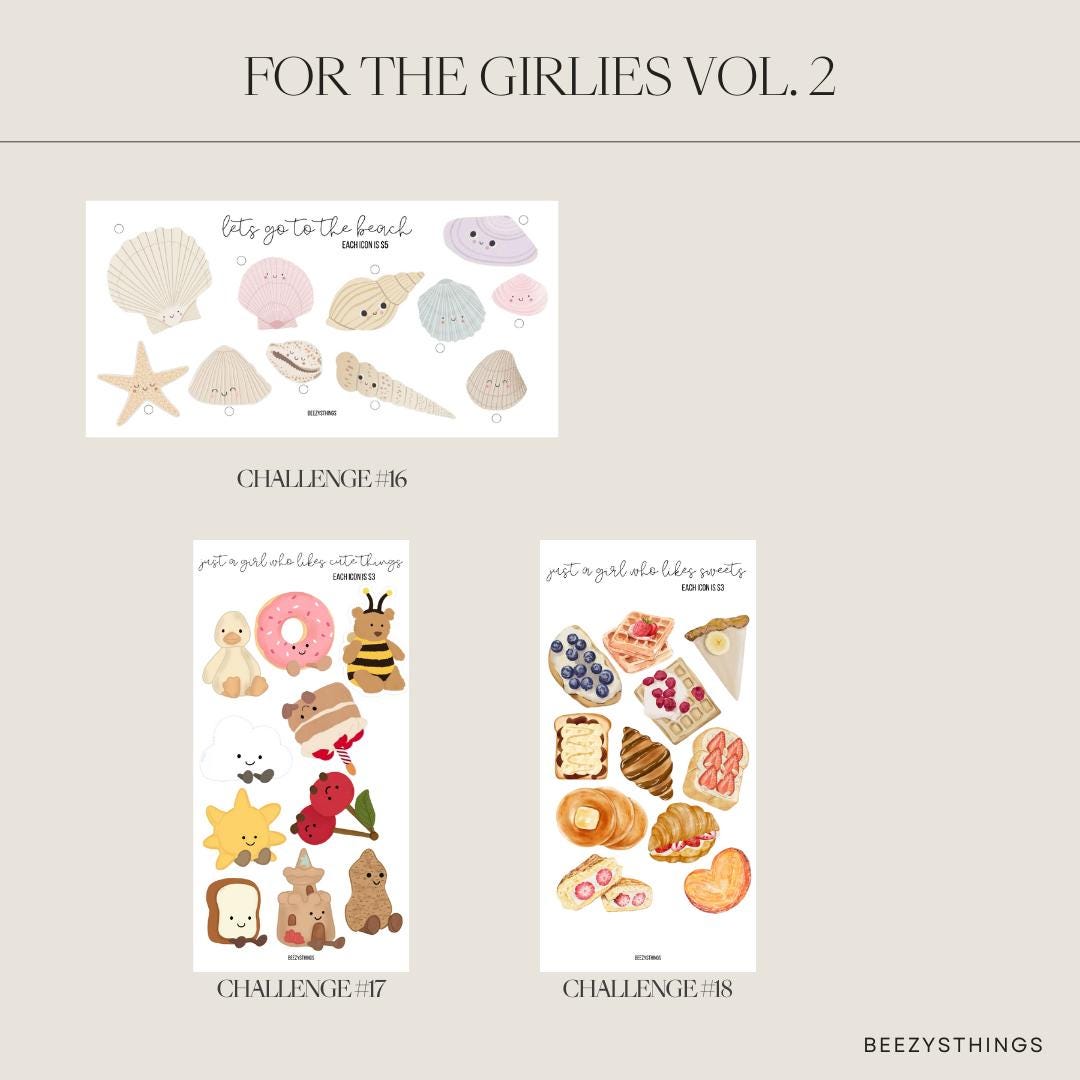 For the Girlies Savings Challenges Vol 2. - Matte Vellum or Glossy Card Stock
