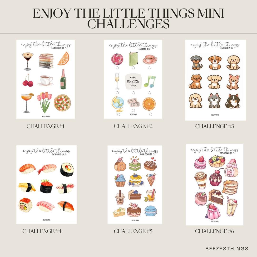Enjoy the Little Things Mini Challenges - Low Income