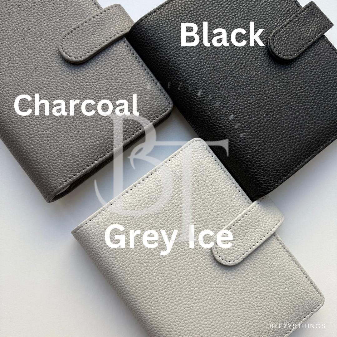 Personal Size Pebbled Vegan Leather Binder