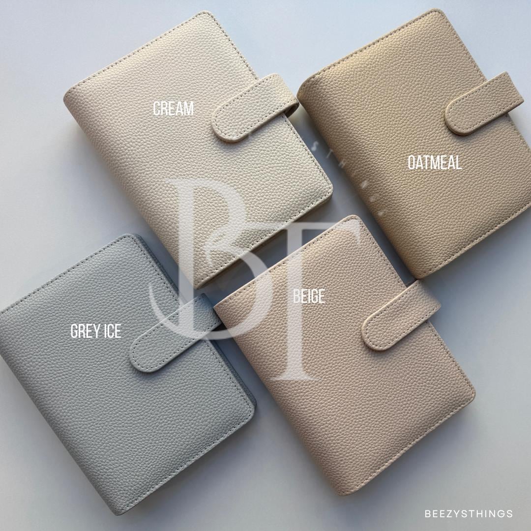 Personal Size Pebbled Vegan Leather Binder