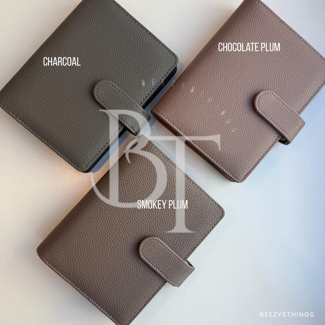 Personal Size Pebbled Vegan Leather Binder