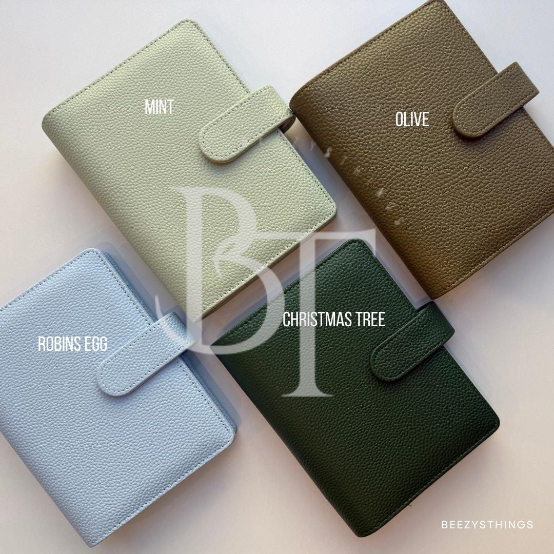 Personal Size Pebbled Vegan Leather Binder