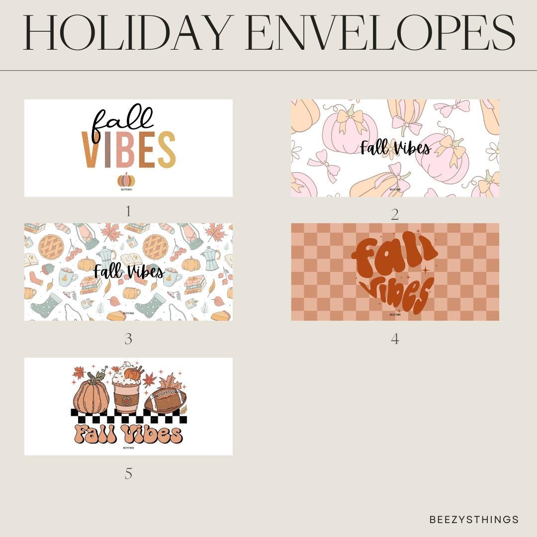 Holiday Envelopes - Fall Vibes Matte Vellum