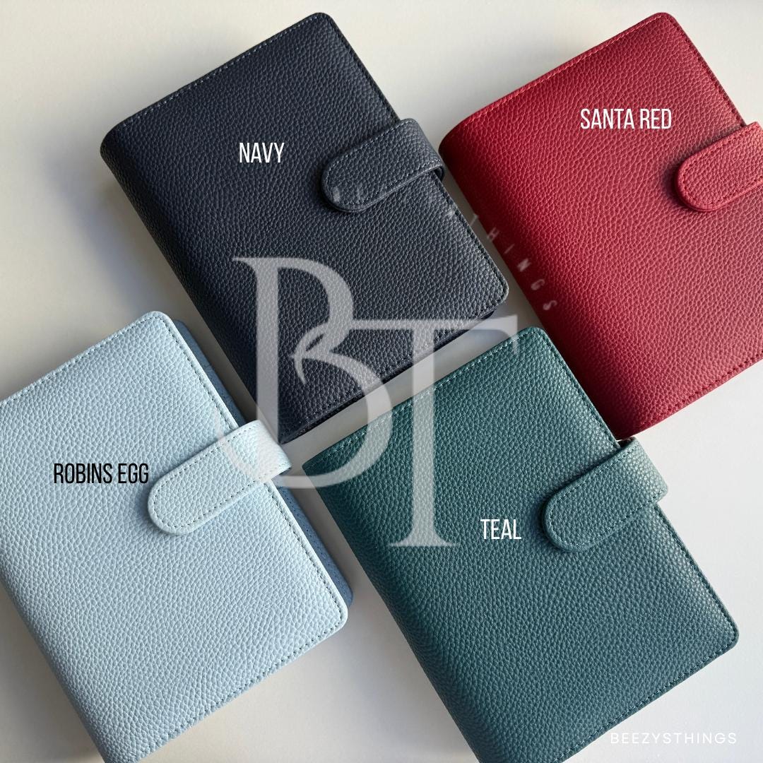 Personal Size Pebbled Vegan Leather Binder