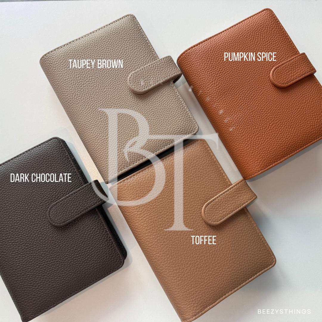 Personal Size Pebbled Vegan Leather Binder