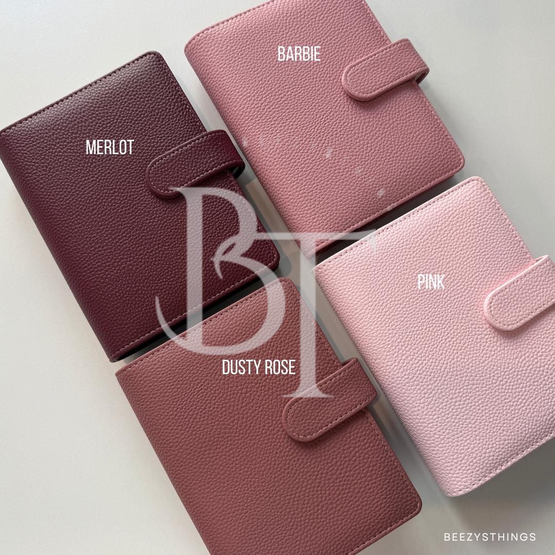 Personal Size Pebbled Vegan Leather Binder
