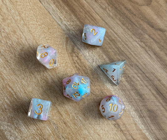 Set of 6 Colorful Dice #1-20