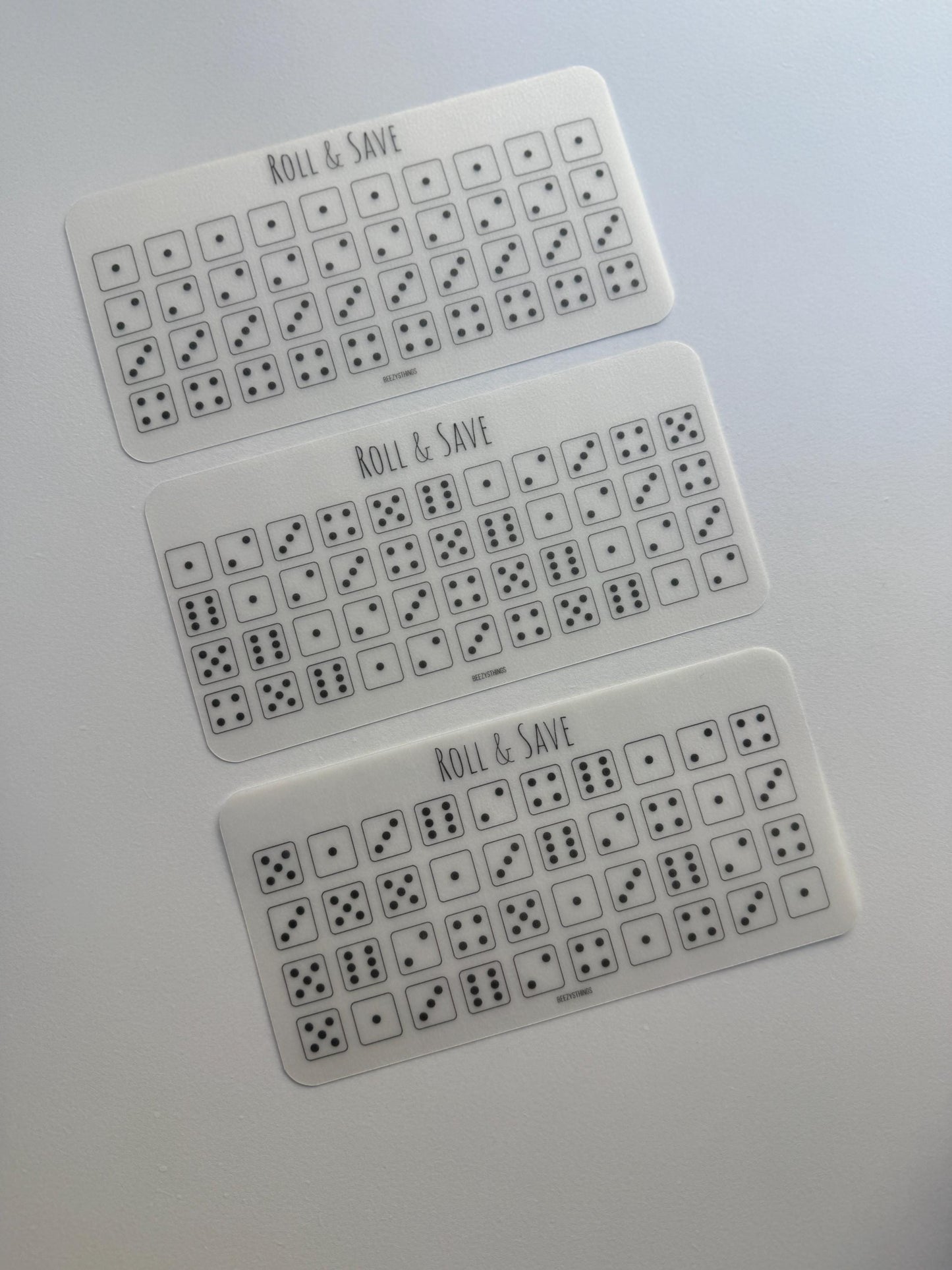 Set of 3 Roll & Save Savings Challenge - Glossy/Matte Vellum