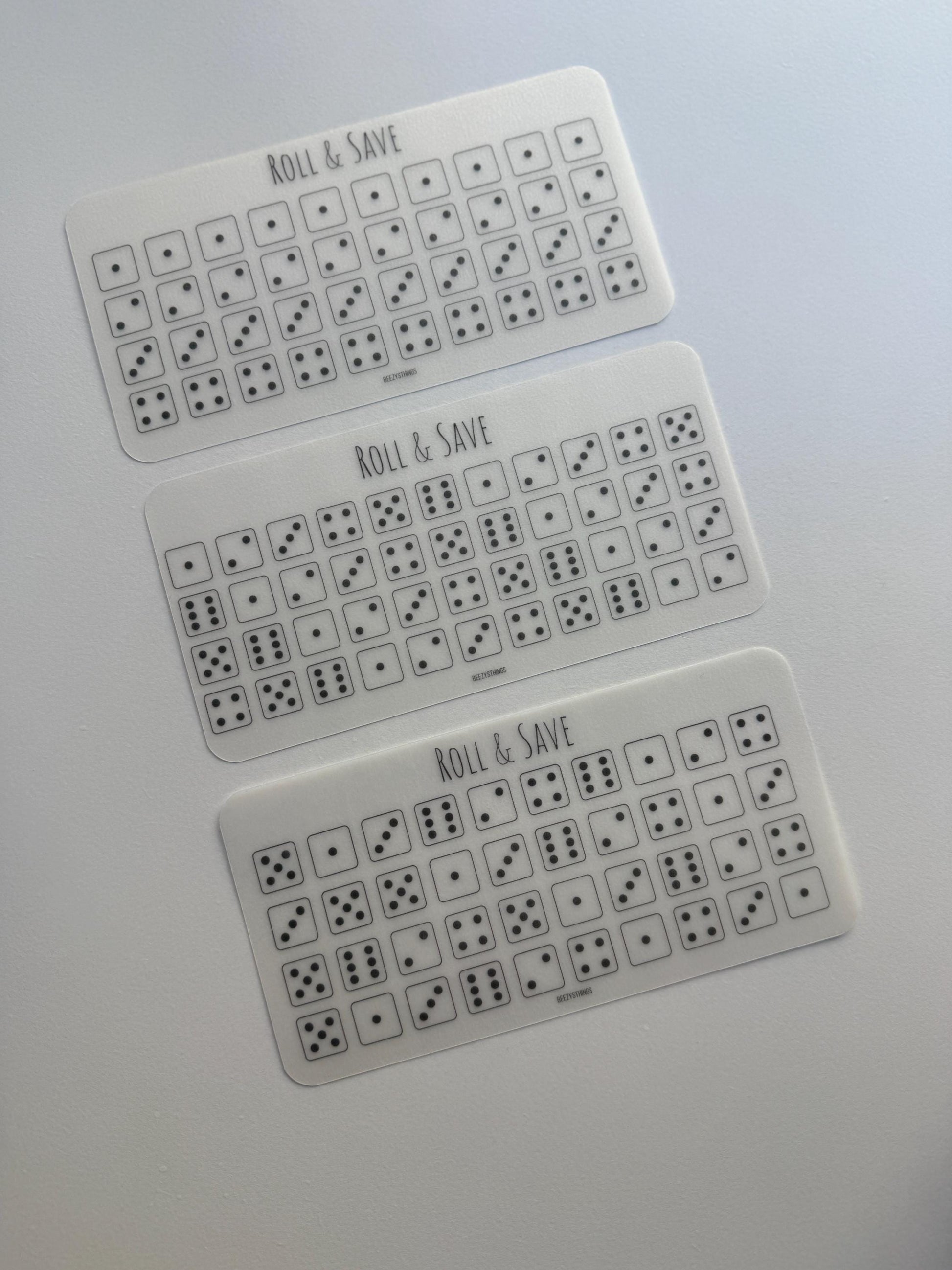 Set of 3 Roll & Save Savings Challenge - Glossy/Matte Vellum
