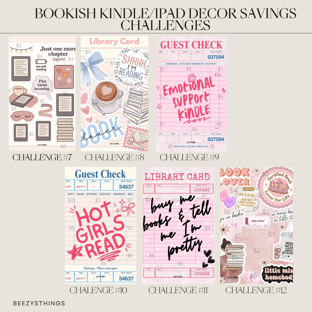 Bookish Kindle/iPad Decor Scratch off Savings Challenges